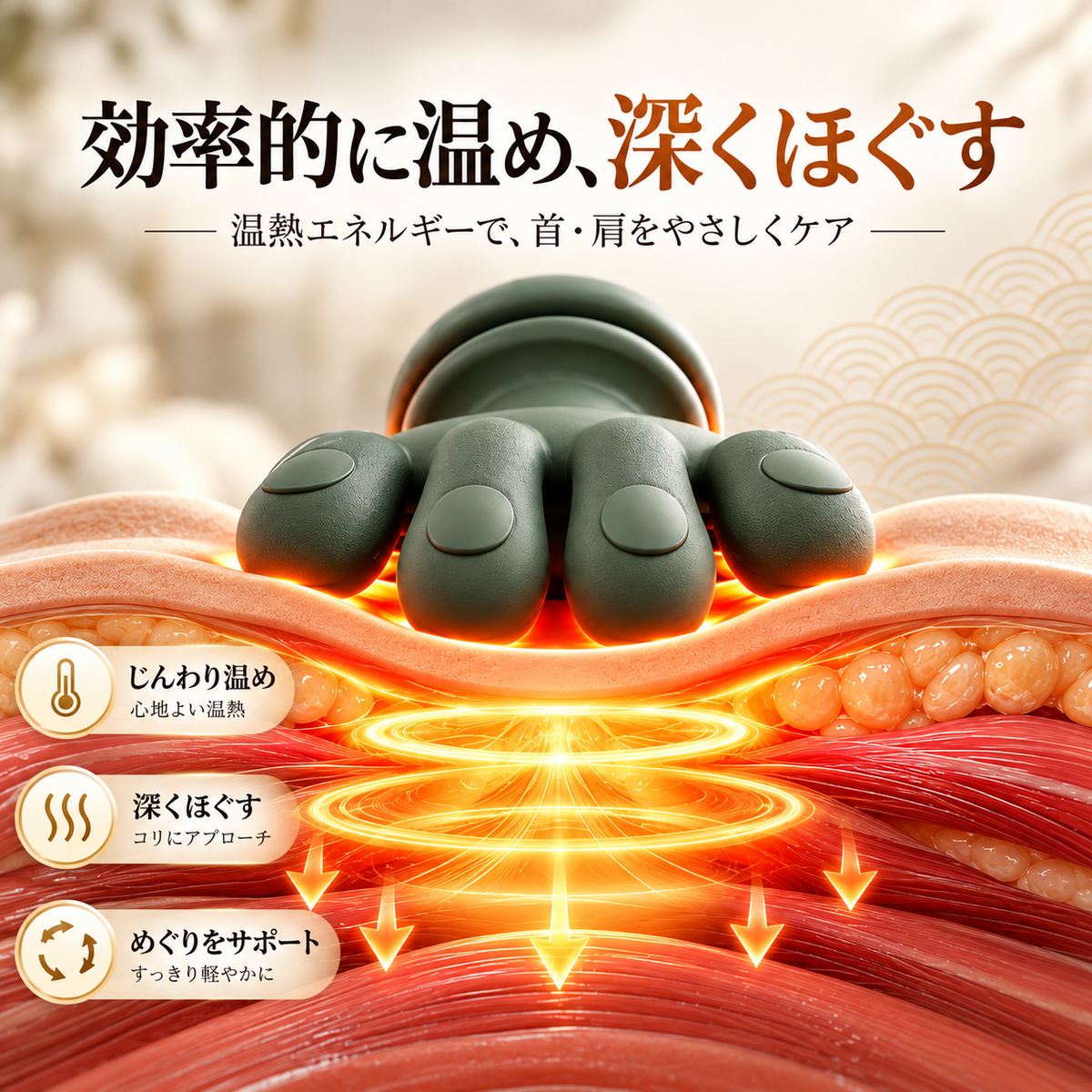 ASASHI™ 温熱リラックスマッサージャー